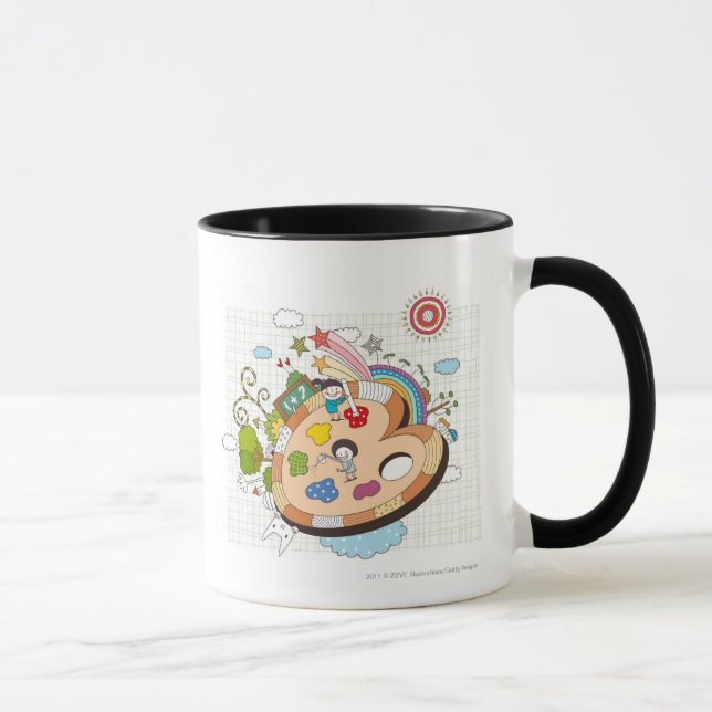 Children with paintbrushes mug (Right)