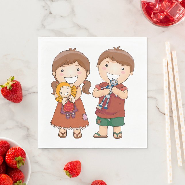 Children With Toys Napkin (Creator Uploaded)