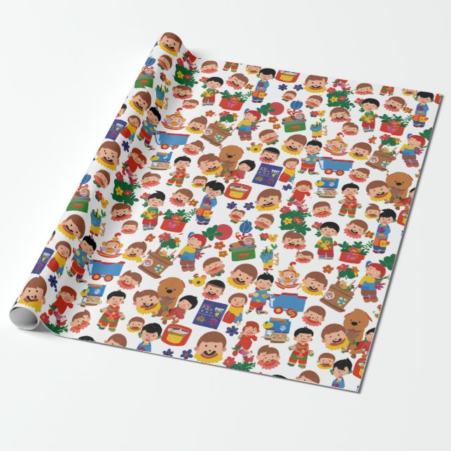 Children with Toys  Wrapping Paper (Unrolled)