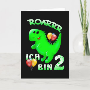 Children's 2 Birthday Dinosaurs Card