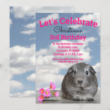 Children's 3rd Birthday Party Guinea Pig Flowers