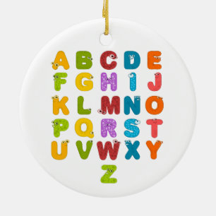 Children's Alphabet Ceramic Tree Decoration