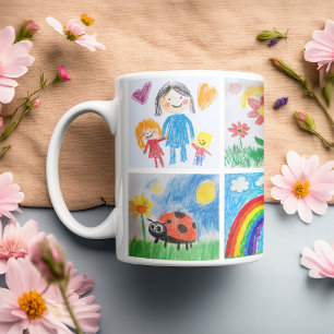 Children's Art Keepsake 4 Drawings Collage Coffee Mug