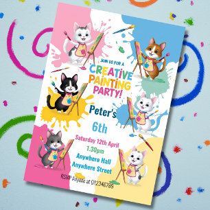 Childrens art party kids painting parties invitation