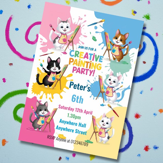 Childrens art party kids painting parties invitation (Creator Uploaded)