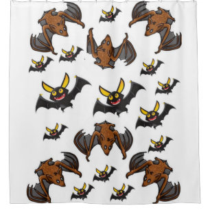 Childrens bat white showercurtain shower curtain