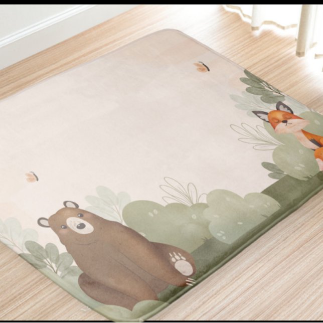 Children's bathroom rug with bear and fox, rugs,  (Creator Uploaded)