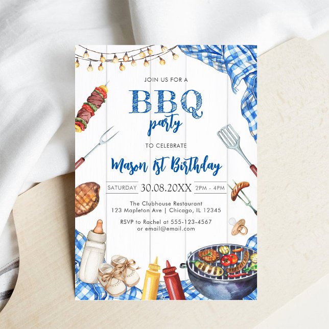 Children's BBQ Birthday Invitation (Creator Uploaded)