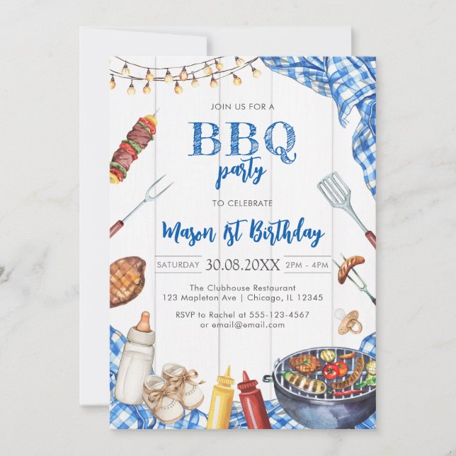 Children's BBQ Birthday Invitation (Front)