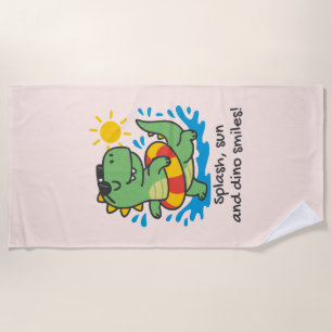 Children's beach towel with dinosaur