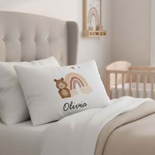 Children's bedding with a custom bear design, per pillowcase