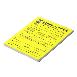 Children's Behaviour Citation Notepad