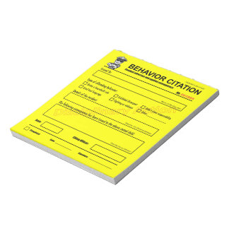 Children's Behaviour Citation Notepad