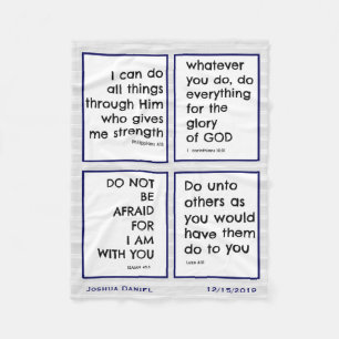 Children's Bible Verses, Customise Fleece Blanket