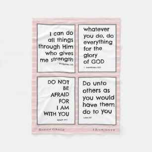 Children's Bible Verses, Customize Fleece Blanket