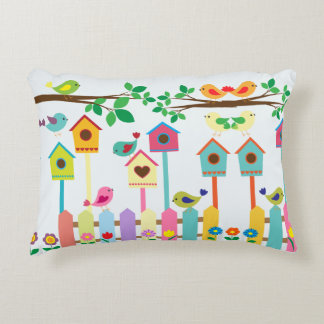 Childrens Birds Birdhouse Scenery Decorative Cushion