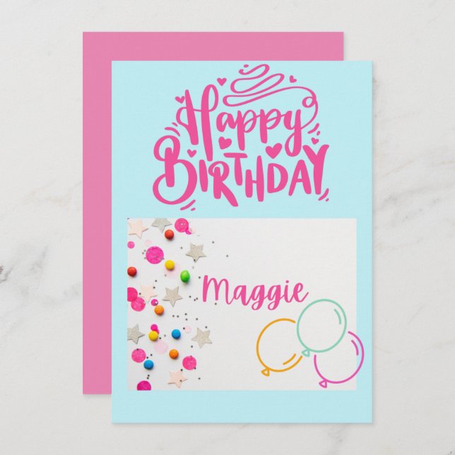 Childrens Birthday Card (Front/Back)