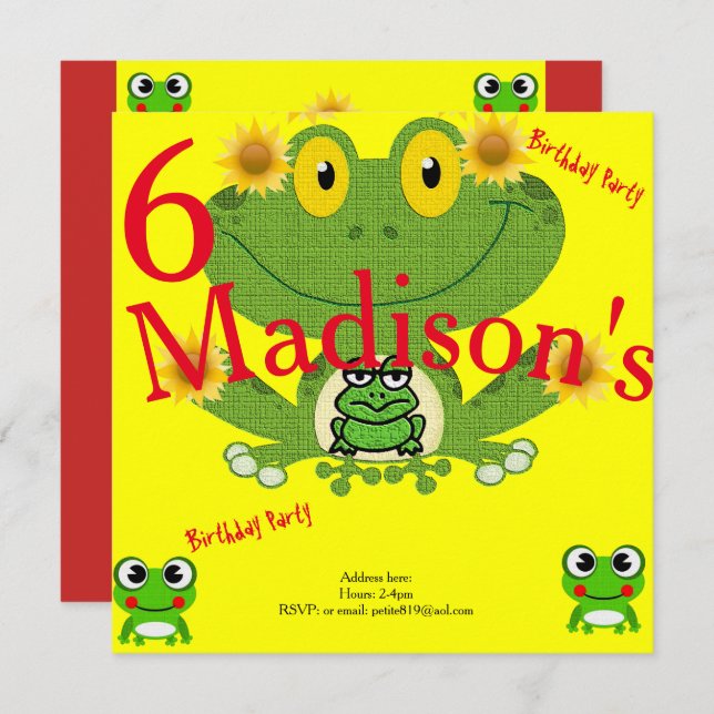 childrens birthday invitation cards (Front/Back)