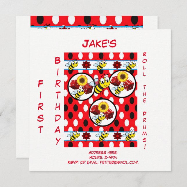 childrens birthday invitation cards (Front/Back)