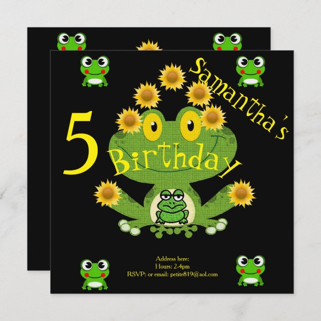 childrens birthday invitation cards (Front/Back)