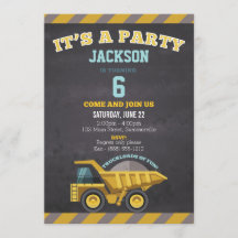 Children's Birthday Invitation (construction)