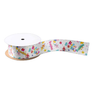 Children's Birthday Party Custom Name Satin Ribbon