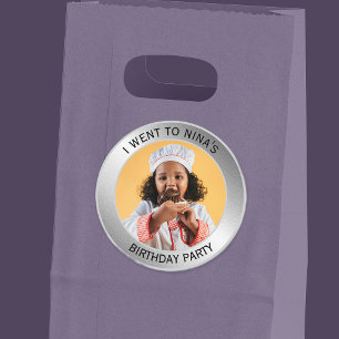 Children's Birthday Party Guest Silver Classic Round Sticker