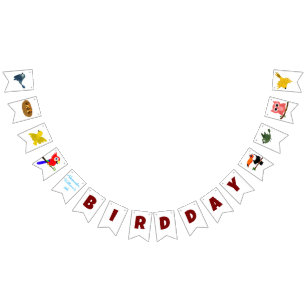 Children's Birthday Party Owl Parrot Toucan Bird Bunting