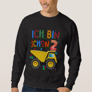 Children's Birthday Tractor German Text ich bin 2 Sweatshirt