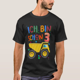 Children's Birthday Tractor German Text ich bin 3 T-Shirt