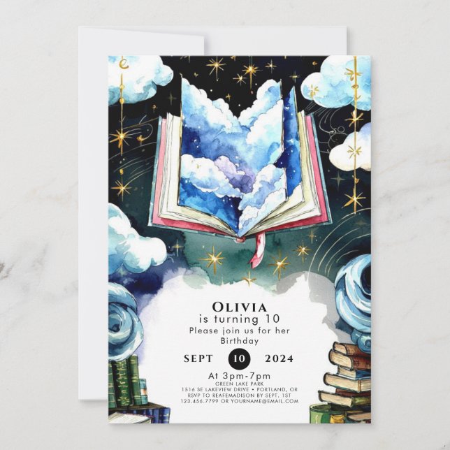 Children's Boho Whimsical Storybook Birthday Invitation (Front)