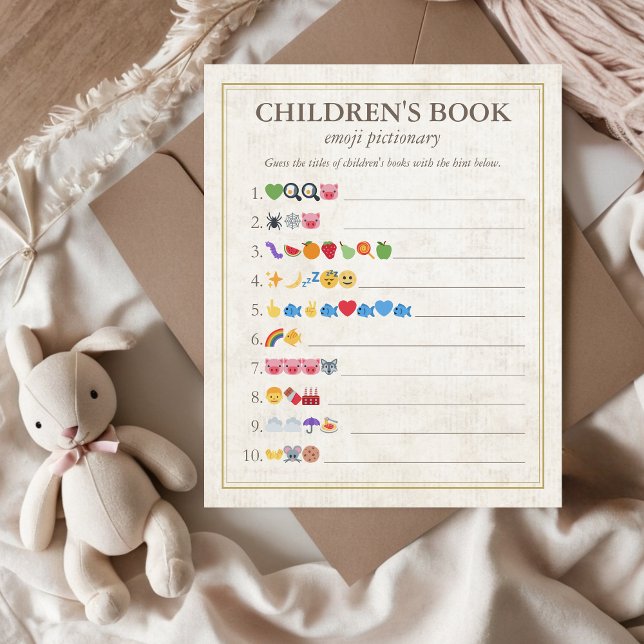Children's Book Emoji Pictionary Baby Shower Game (Children's Book Emoji Pictionary Storybook Baby Shower Game, Our next chapter, A new chapter begins)
