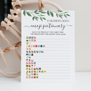 Children's Book Emoji Pictionary Game Card