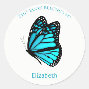 children's book stickers with turquoise Butterfly
