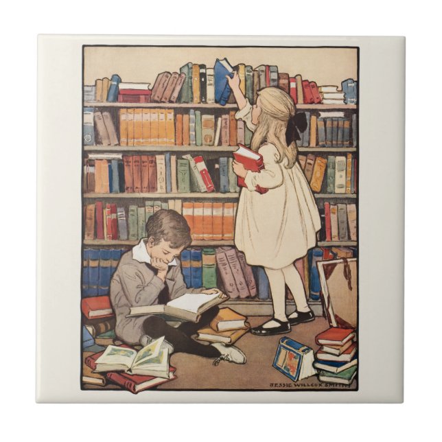 Children's Book Week by Jessie Willcox Smith Ceramic Tile (Front)