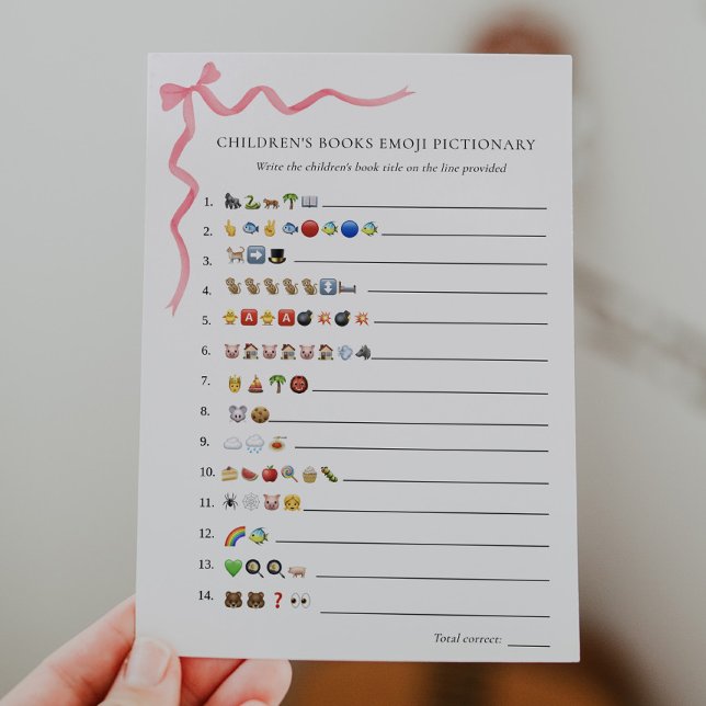 Children's Books Emoji Pictionary Shower Game  Invitation (Creator Uploaded)