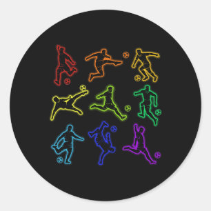 Children's Boys' Footbyller Footbyll Classic Round Sticker