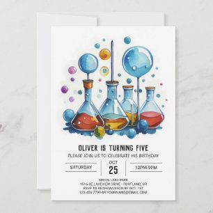 Children's Chemistry Whimsy Scientist Birthday Invitation