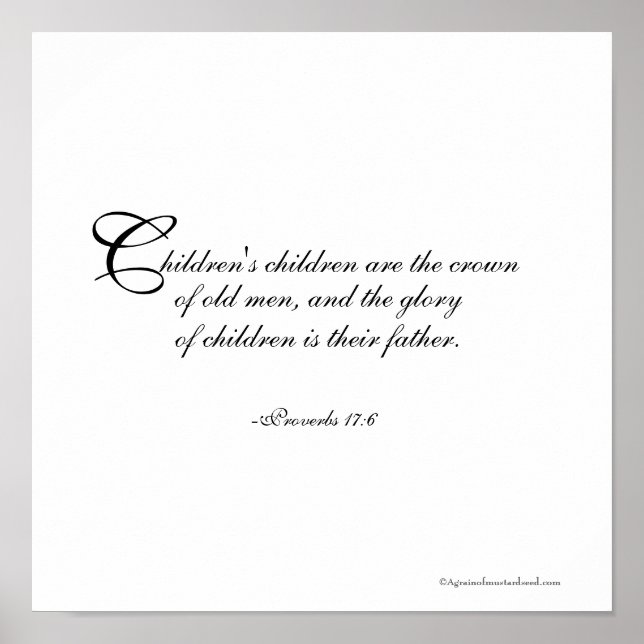 Children's children Father's Day Bible Quote Poster (Front)