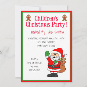 Children's Christmas Party Santa Cute Invitation