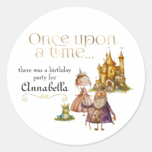 Children's Classic Fairy Tale Princess and Frog Classic Round Sticker