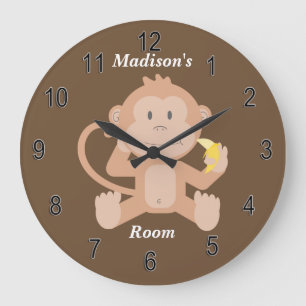 Children's Clock Cute Baby Monkey