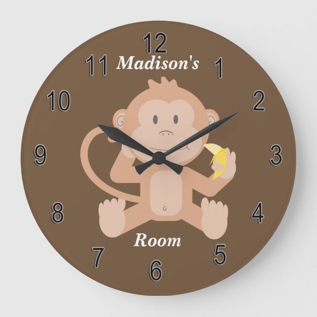 Children's Clock Cute Baby Monkey (Front)