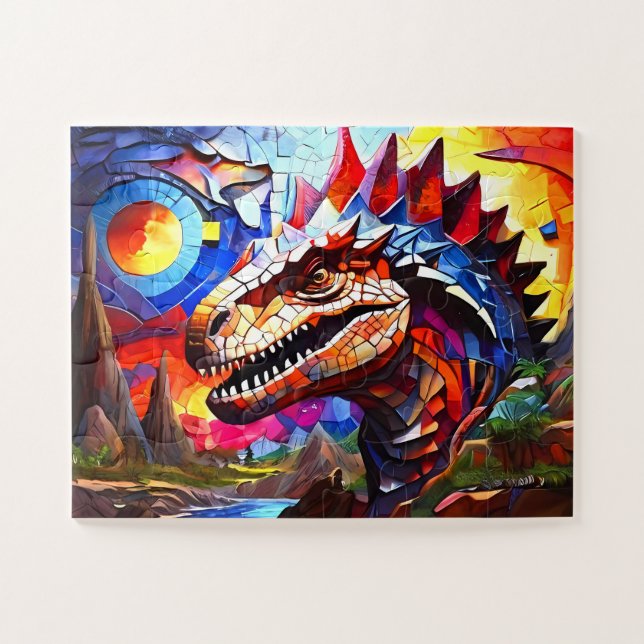 Childrens Colorful Dinosaur Jigsaw Puzzle (Horizontal)