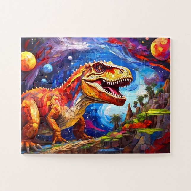 Childrens Colorful Dinosaur Jigsaw Puzzle (Horizontal)