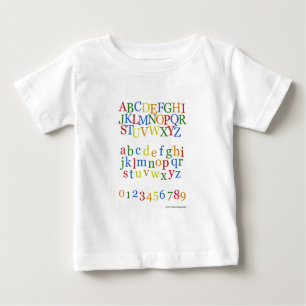 Children's Colourful Alphabet Upper + Lower Case Baby T-Shirt