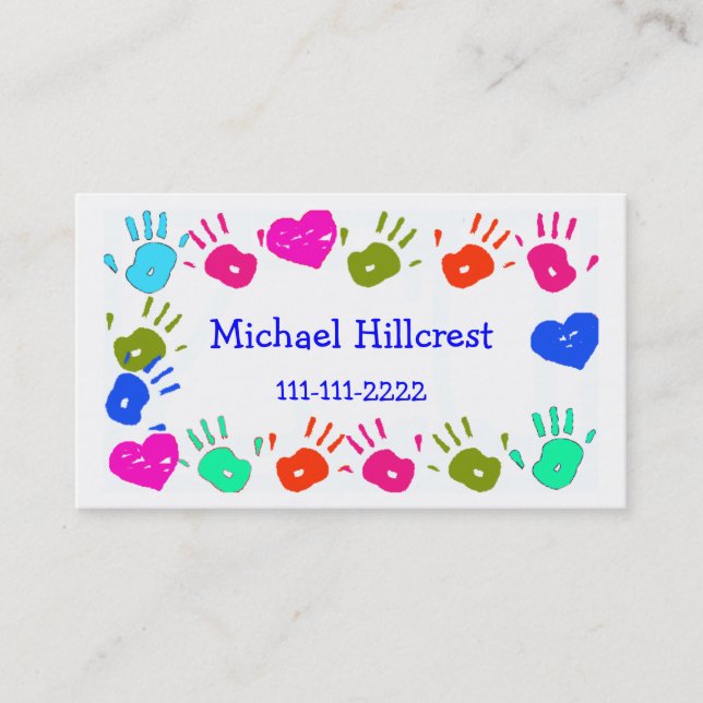 Children's Colourful Calling Card (Front)
