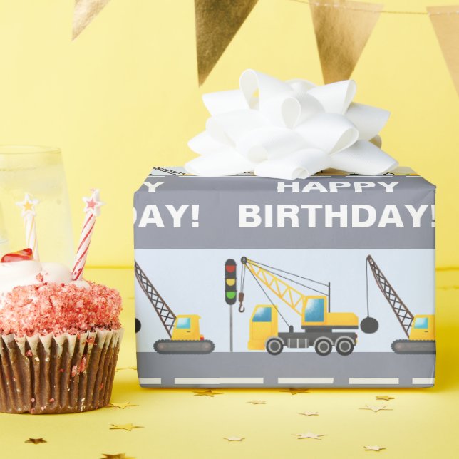 Children's Construction Truck Birthday Wrapping Paper (Birthday Party)