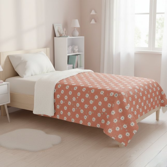 Children's Cover with Daisy Floral Pattern Sherpa Blanket (Creator Uploaded)
