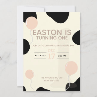 Children's Cow Birthday Invitation